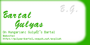 bartal gulyas business card